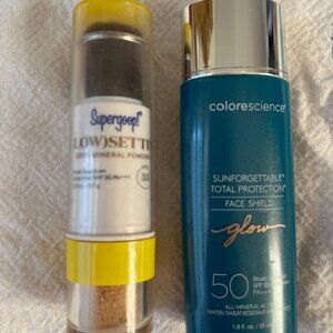 Colorscience Glow Sunforgettable SPF 50 & Supergoop! Glow Setting Powder SPF 35